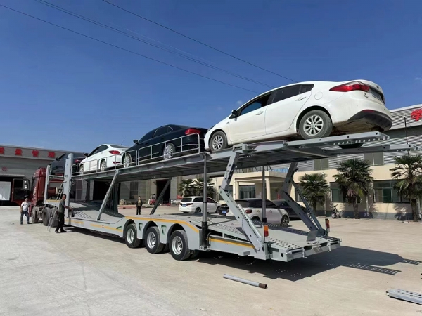 Central Asian Five Countries European-Style Car Carrier Cage Trailers